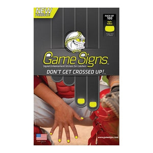 Game Signs - Catcher Stickers are easy to use, easy to remove and durable enough to withstand the roughest of games - As seen at the MLB and NCAA levels